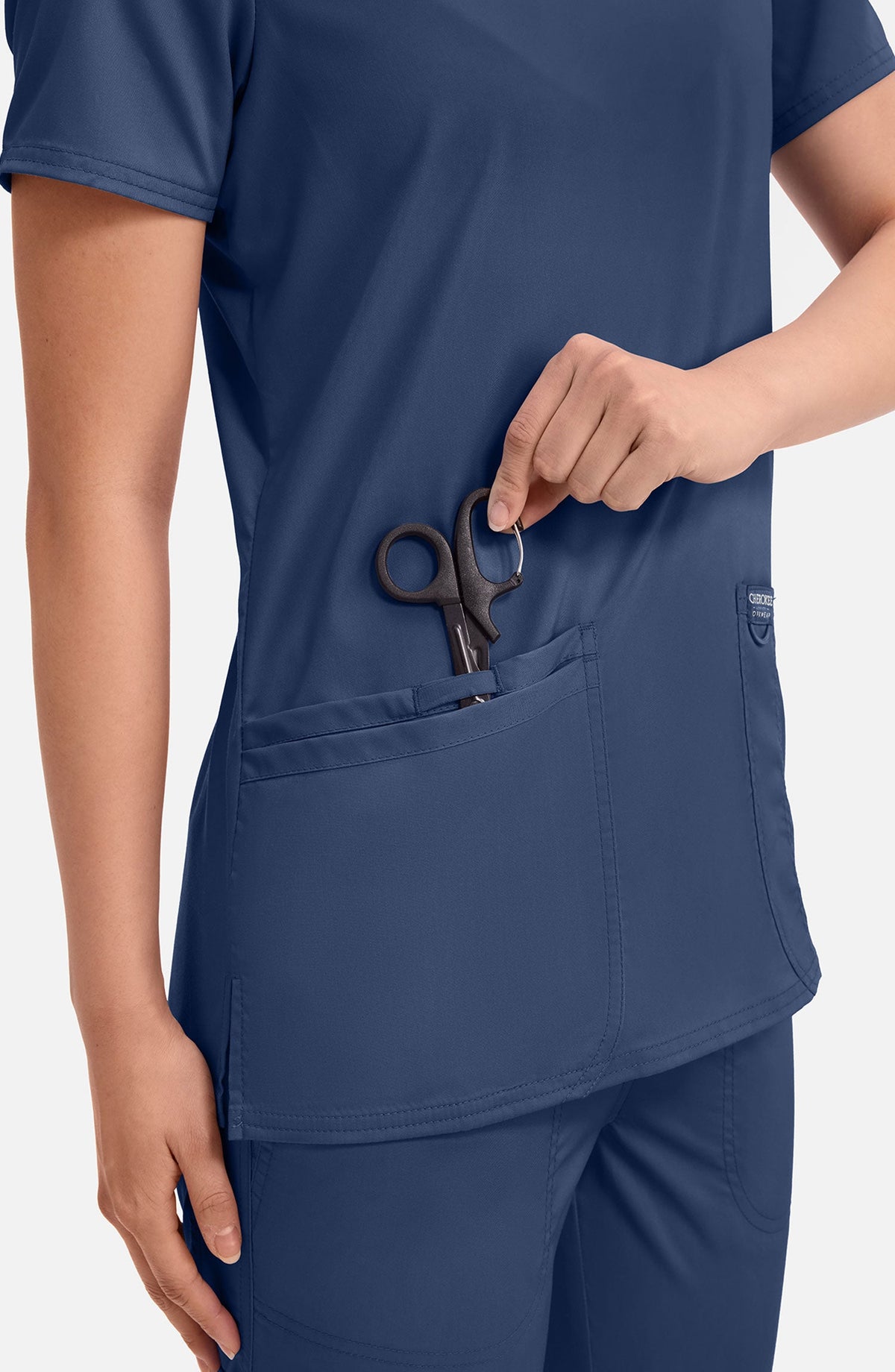 MDF Instruments CK-WW620-NAV-S Cherokee Workwear Revolution Women's V-Neck Scrub Top - Navy, S
