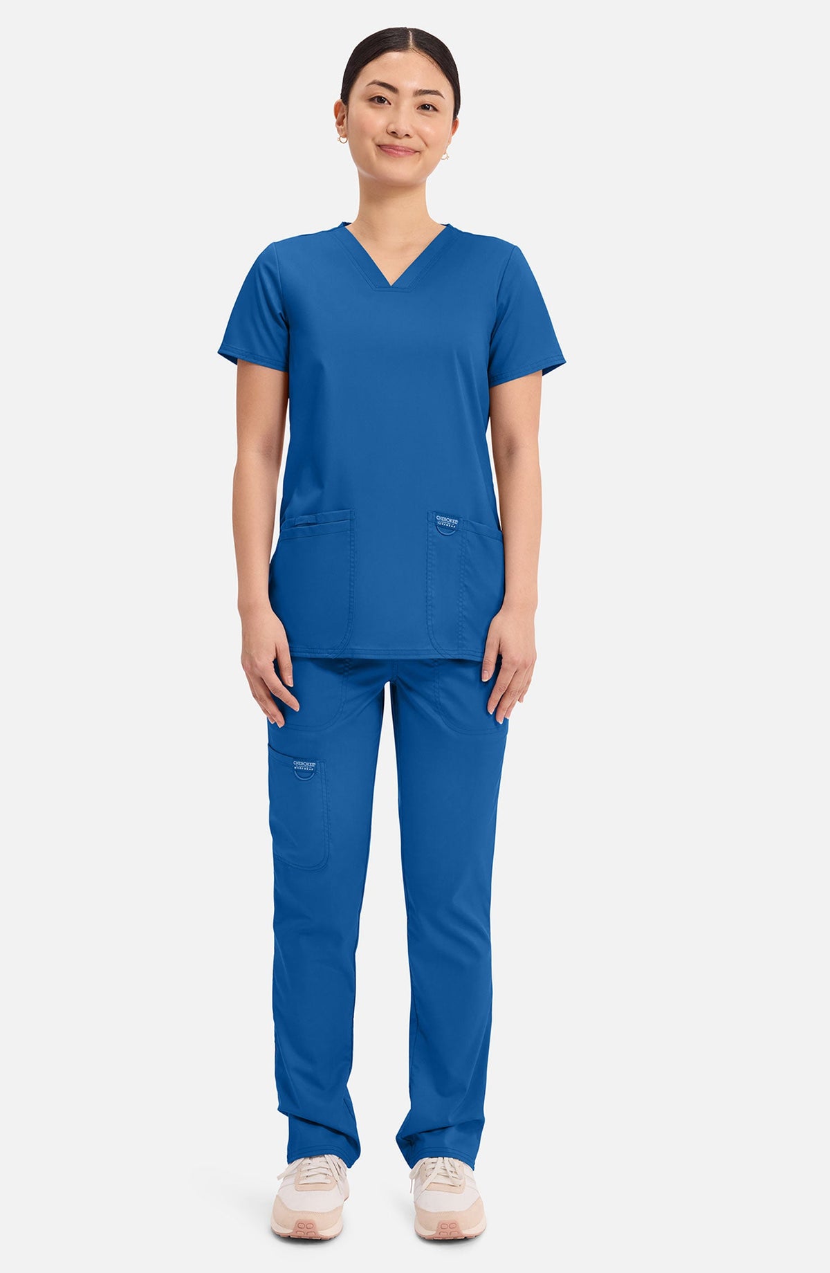 MDF Instruments CK-WW620-ROY-XS Cherokee Workwear Revolution Women's V-Neck Scrub Top - Royal Blue, XS