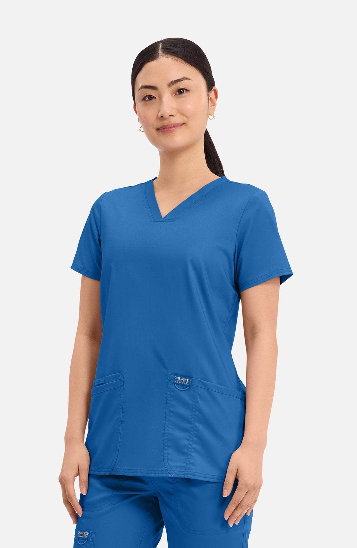 MDF Instruments CK-WW620-ROY-XXS Cherokee Workwear Revolution Women's V-Neck Scrub Top - Royal Blue, XXS