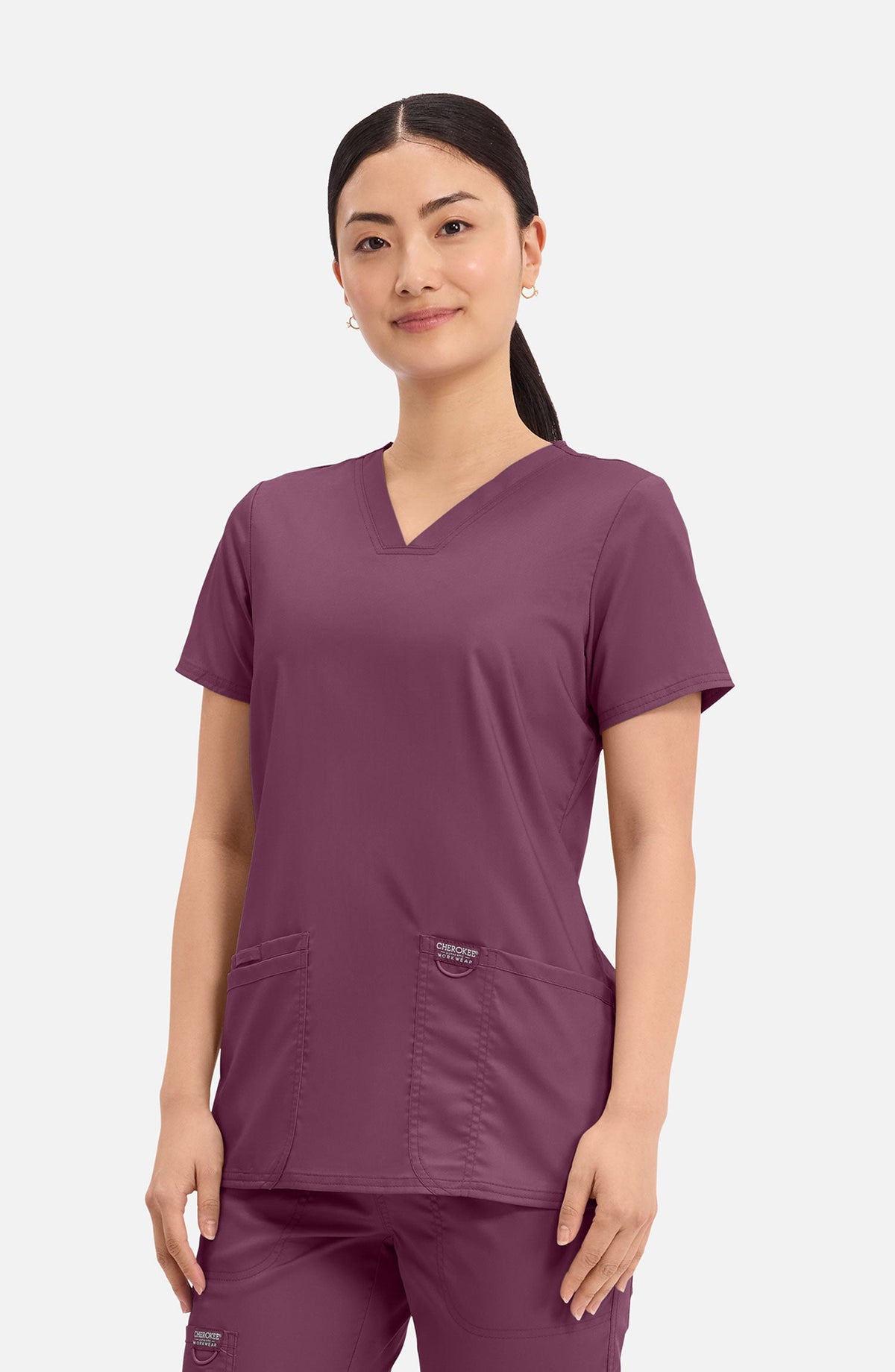 MDF Instruments CK-WW620-WIN-3XL Cherokee Workwear Revolution Women's V-Neck Scrub Top - Wine, 3XL