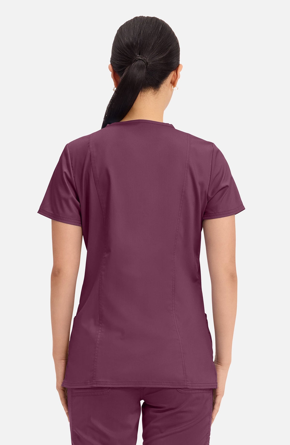 MDF Instruments CK-WW620-WIN-M Cherokee Workwear Revolution Women's V-Neck Scrub Top - Wine, M