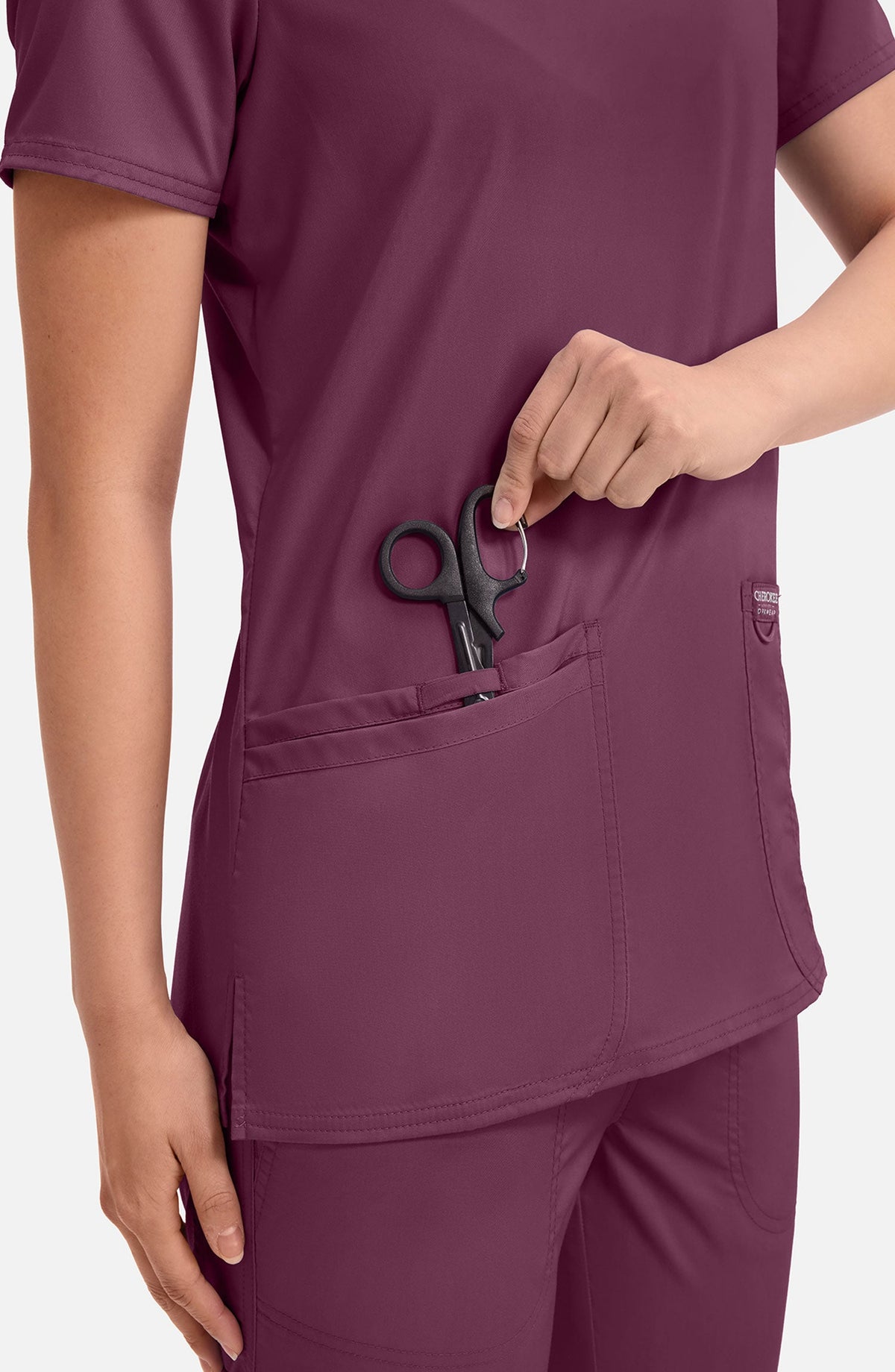 MDF Instruments CK-WW620-WIN-XL Cherokee Workwear Revolution Women's V-Neck Scrub Top - Wine, XL