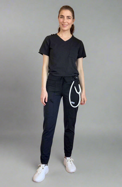 MDF Instruments OU-WO-TT-BL-3XL OliveUs Women's Tuck-In Top - Black, 3XL
