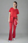 MDF Instruments OU-WO-TT-SC-00S OliveUs Women's Tuck-In Top - Scarlet, S