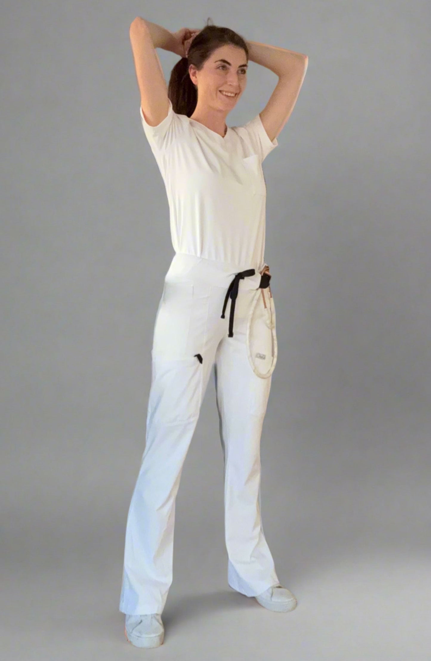 MDF Instruments OU-WO-BT-CW-0XS OliveUs Women's Bootcut Pants - Crystal White, XS