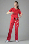 MDF Instruments OU-WO-BT-SC-XLT OliveUs Women's Bootcut Pants - Scarlet, XLT