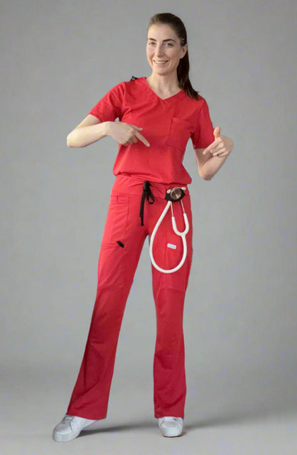 MDF Instruments OU-WO-BT-SC-00L OliveUs Women's Bootcut Pants - Scarlet, L